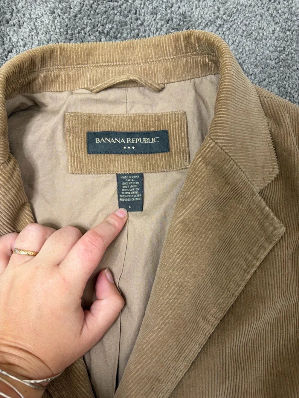 Vintage Y2K Banana Republic Beige tan Corduroy blazer Jacket boho